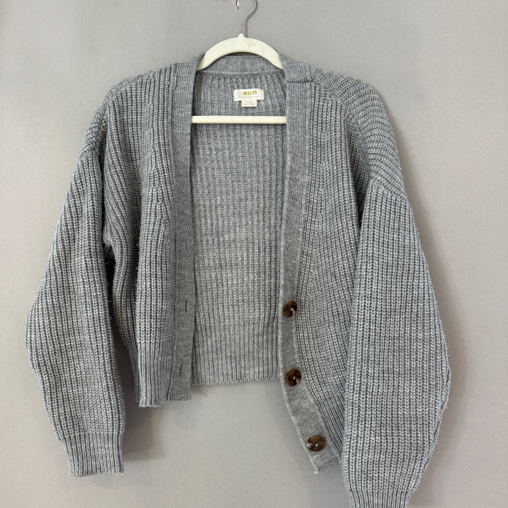 Maeve for Anthropologie grey knit sweater XS